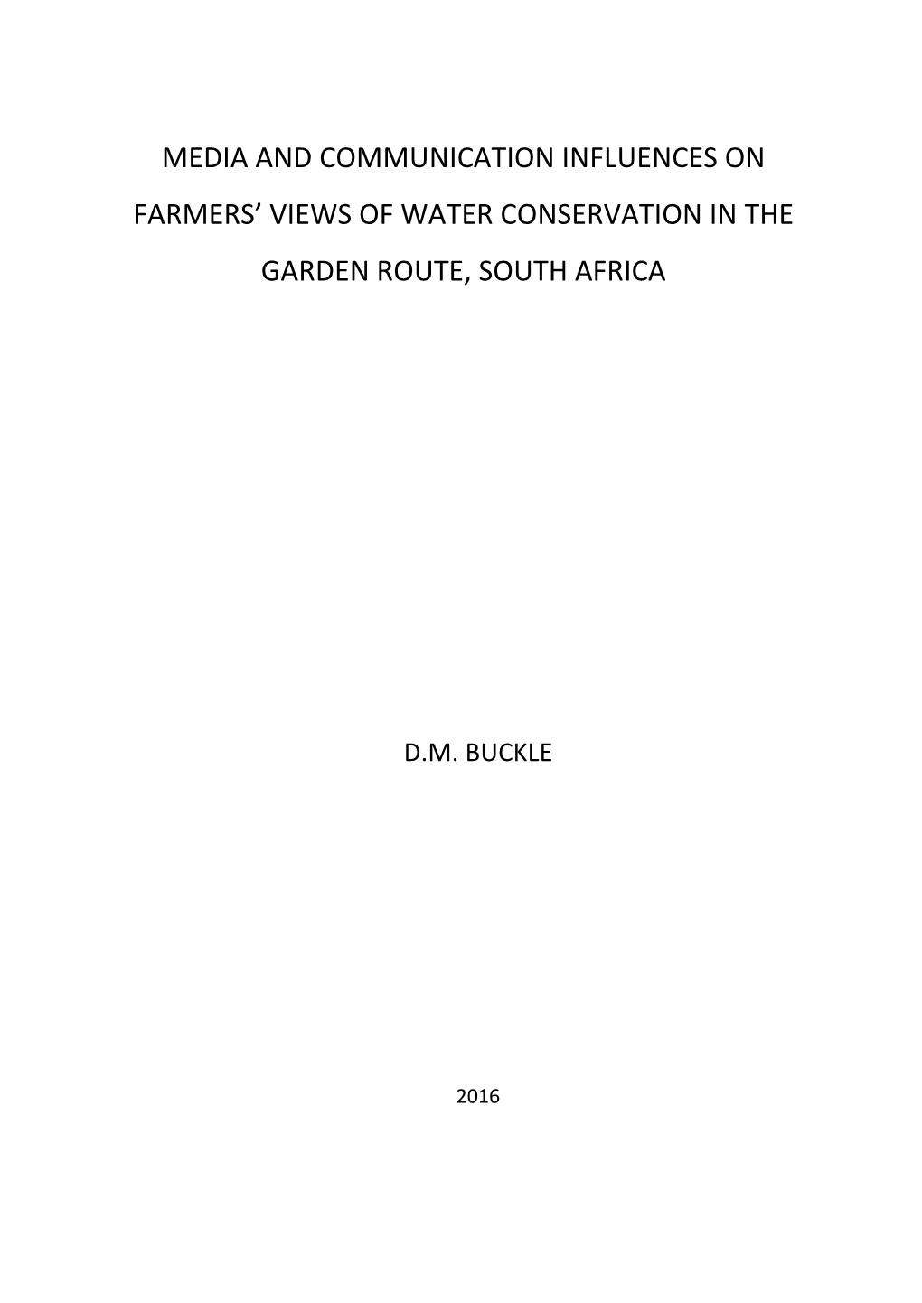 Media and Communication Influences on Farmers' Views of Water