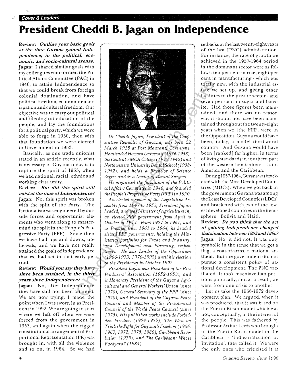 Interview in Guyana Review