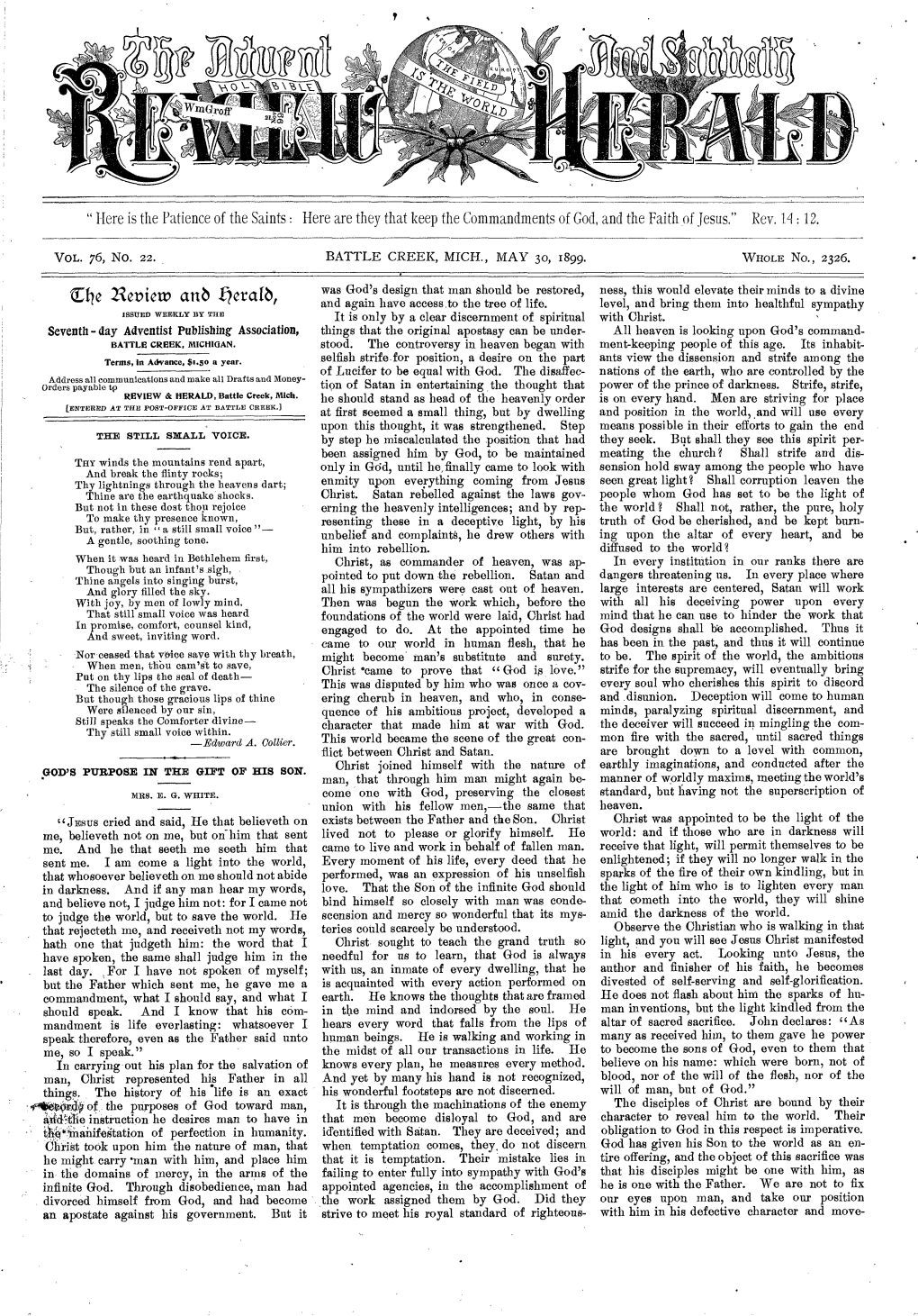 Review and Herald for 1899