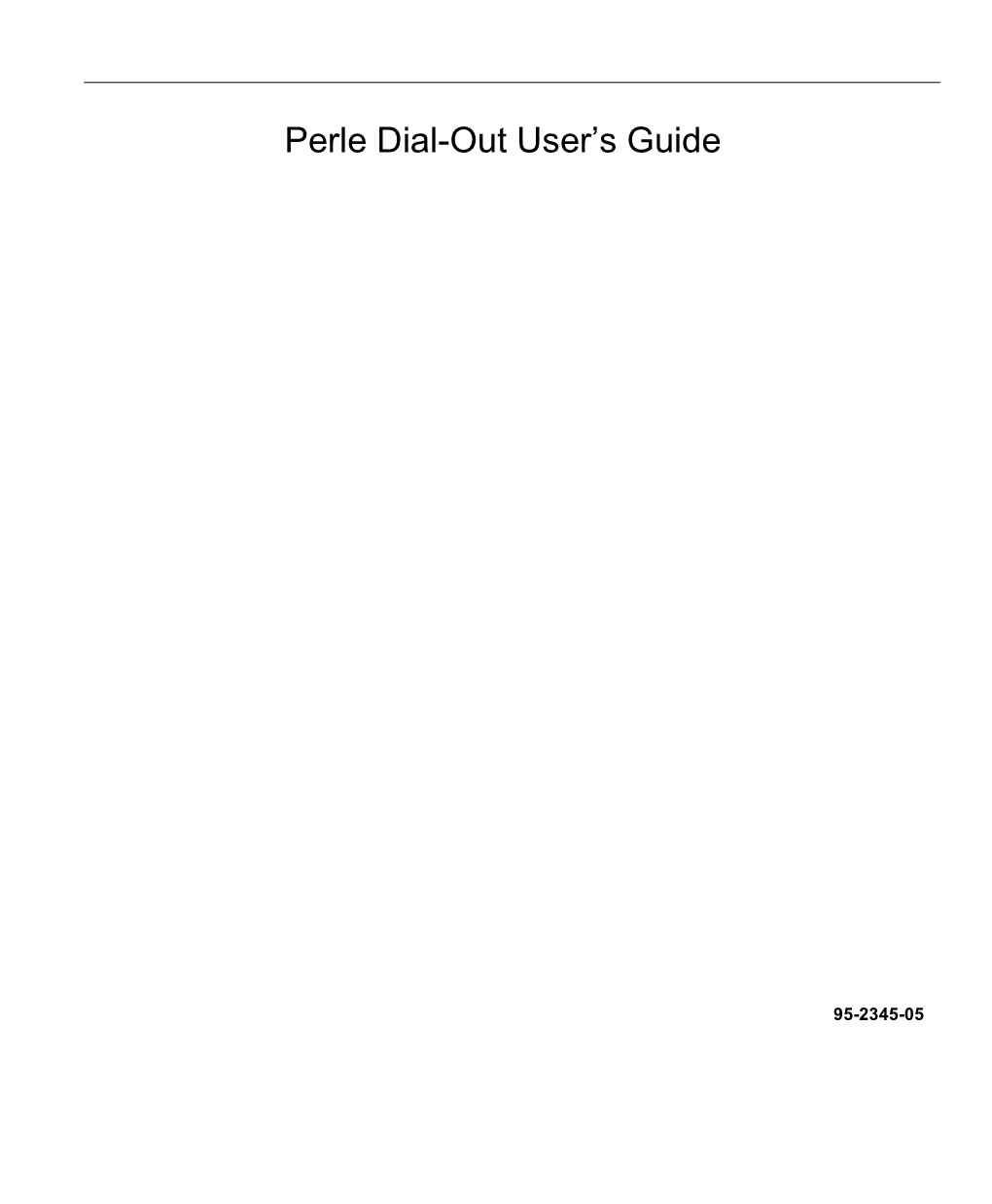 Perle Dial-Out User's Guide