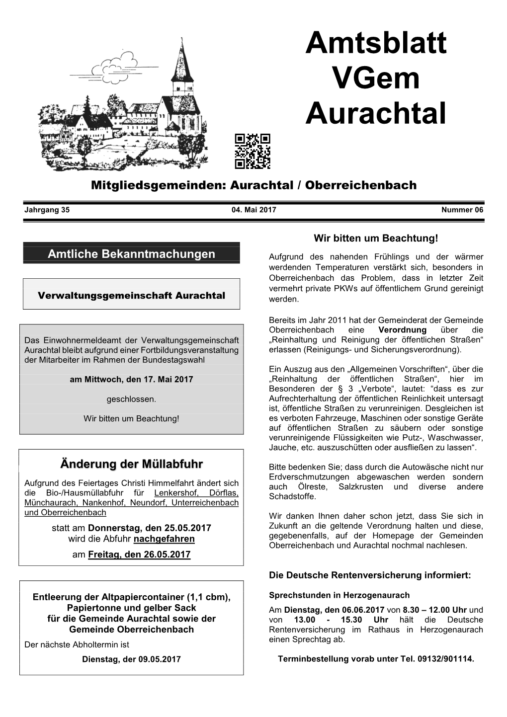 Amtsblatt Vom 04. Mai 2017