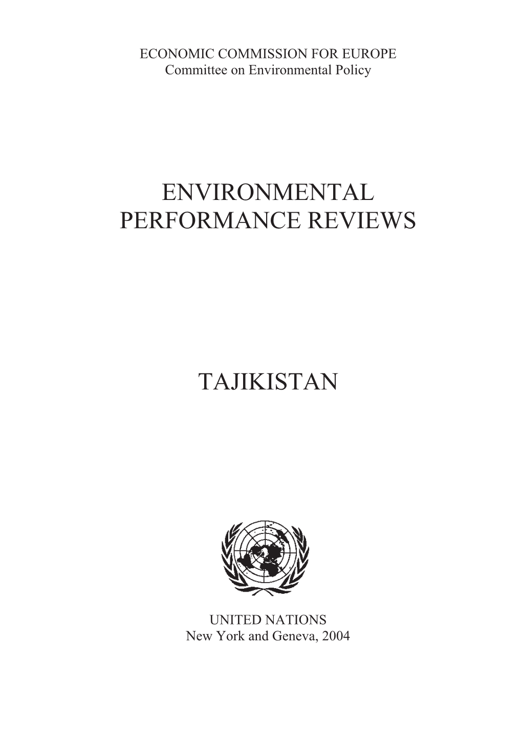 Environmental Performance Reviews Tajikistan