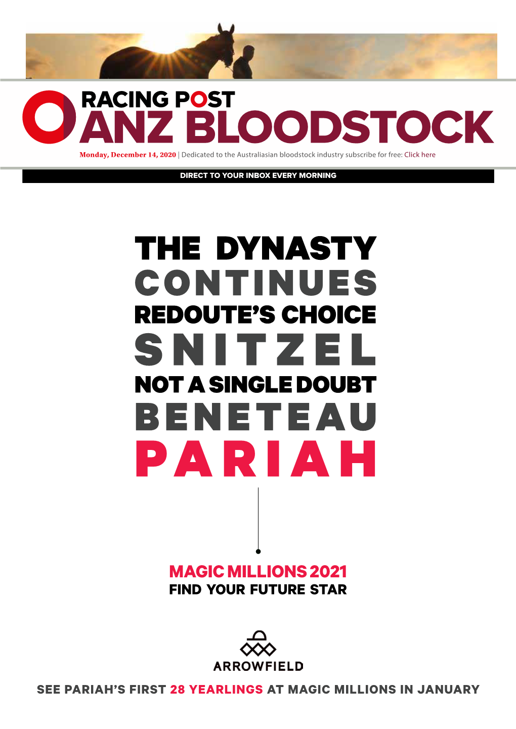 See Pariah's First 28 Yearlings at Magic Millions in January