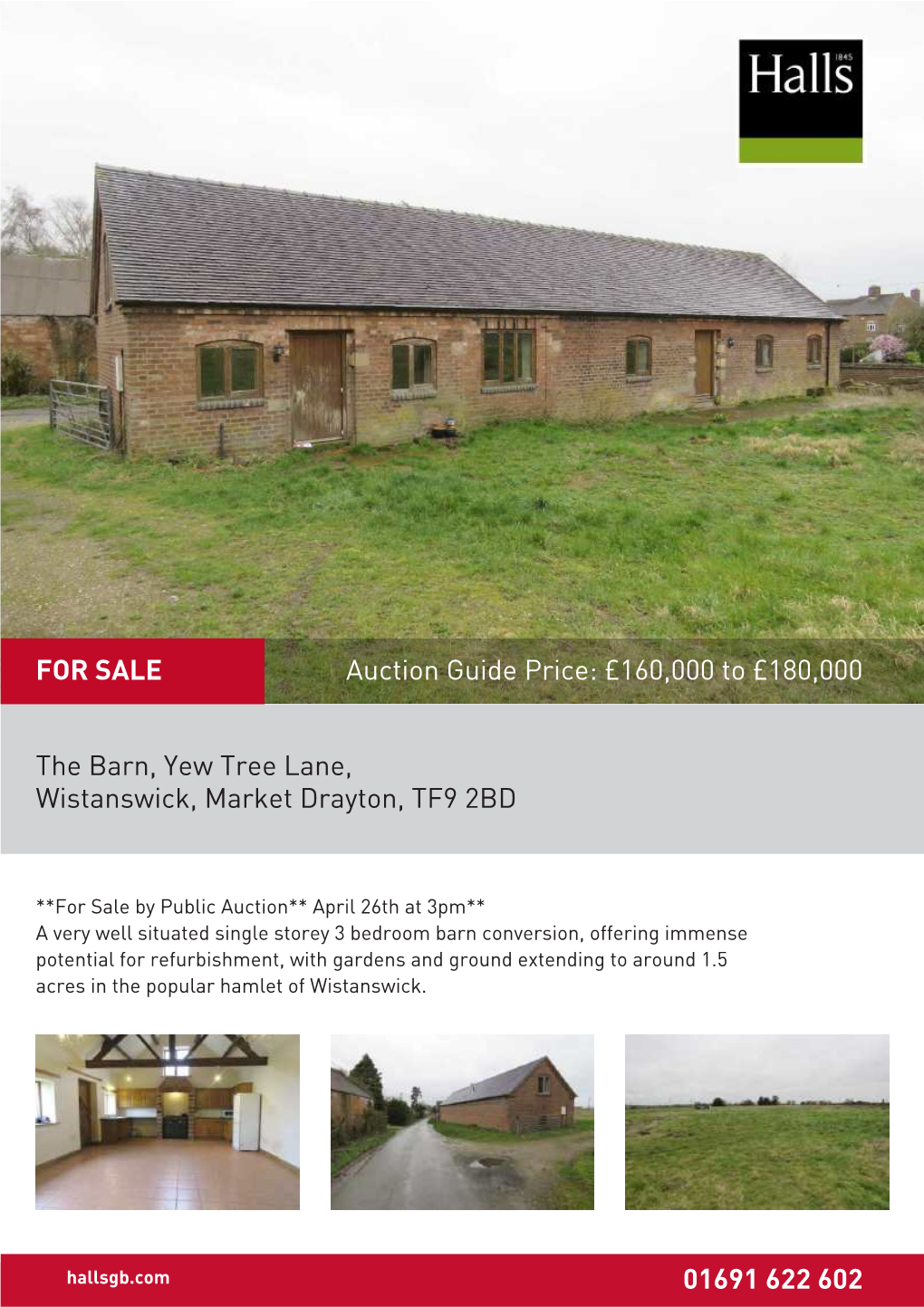 The Barn, Yew Tree Lane, Wistanswick, Market Drayton, TF9 2BD