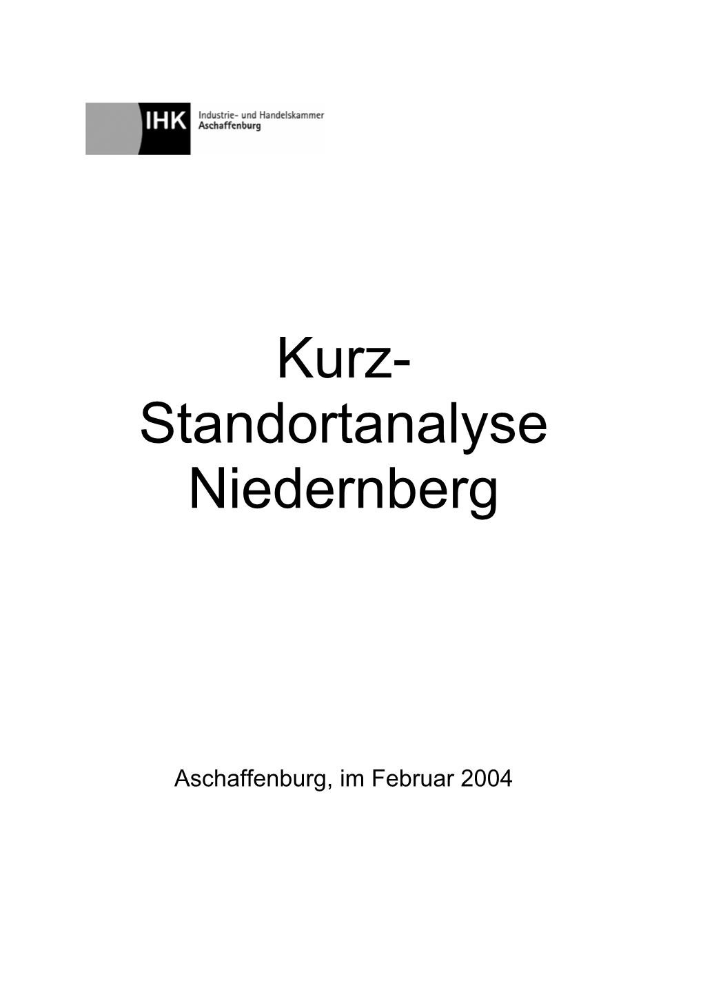 Kurz- Standortanalyse Niedernberg