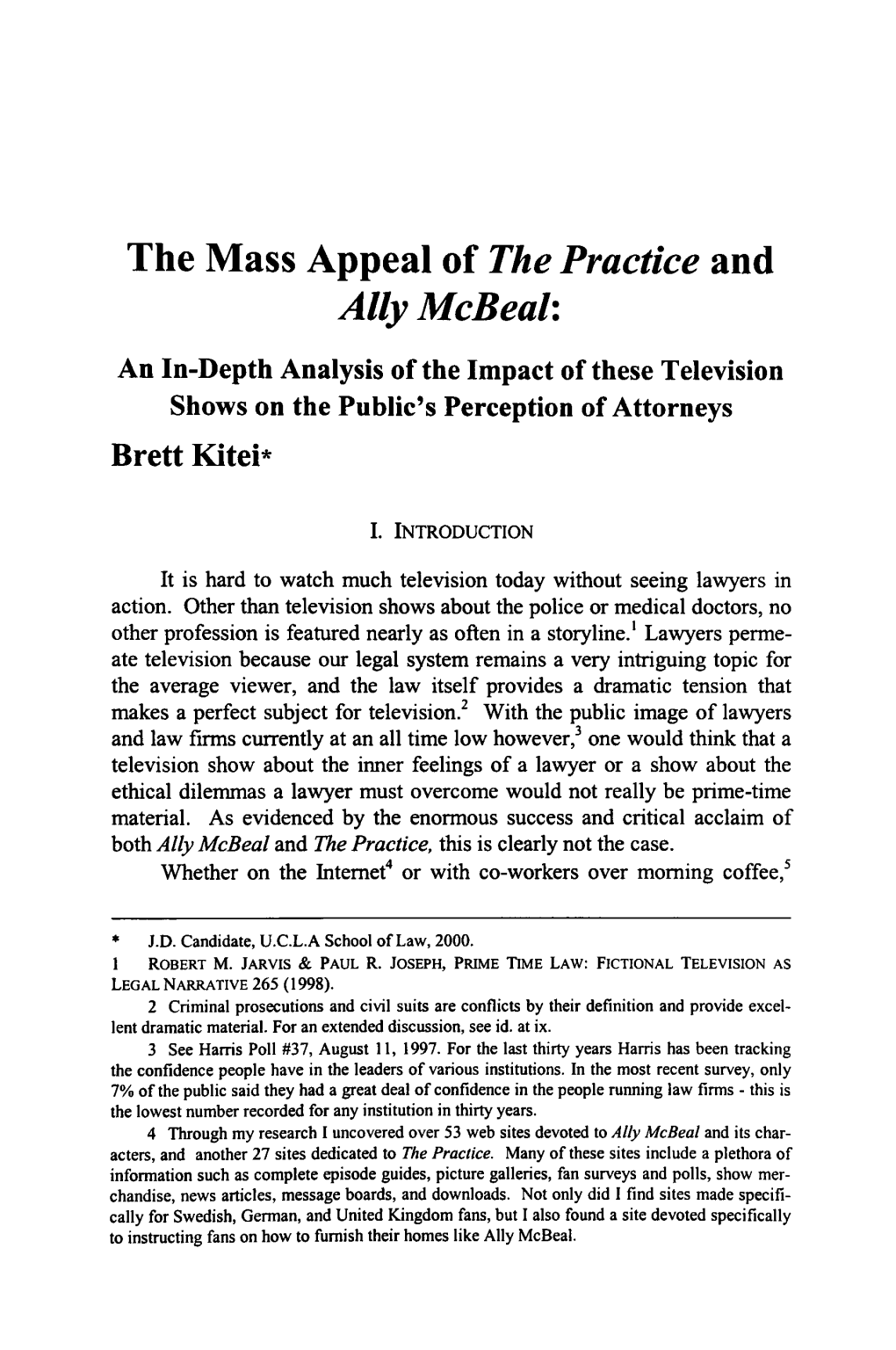 Mass Appeal of the Practice and Ally Mcbeal