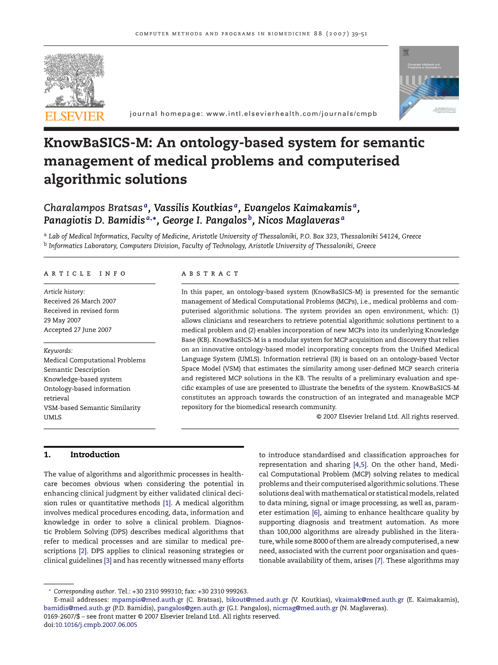 Knowbasics-M: an Ontology-Based System for Semantic Management of Medical Problems and Computerised Algorithmic Solutions