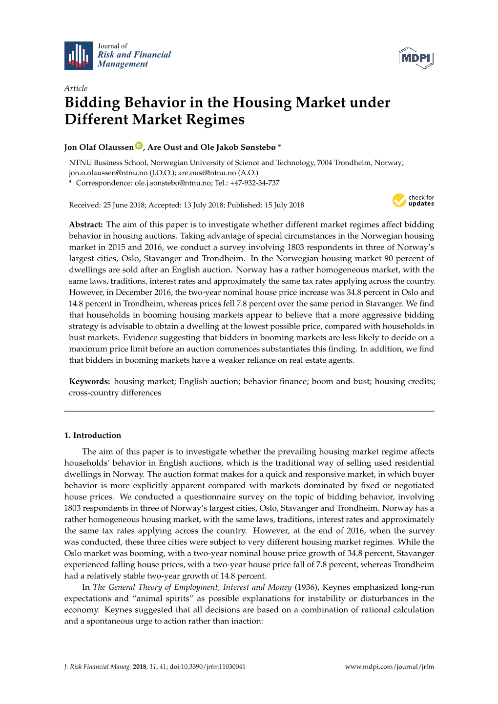 Bidding Behavior in the Housing Market Under Different Market Regimes