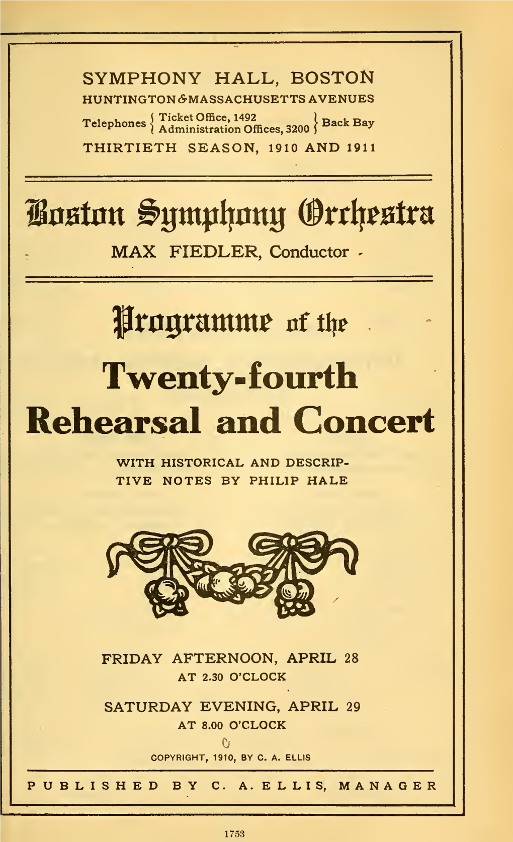 Twenty-Fourth Rehearsal and Concert