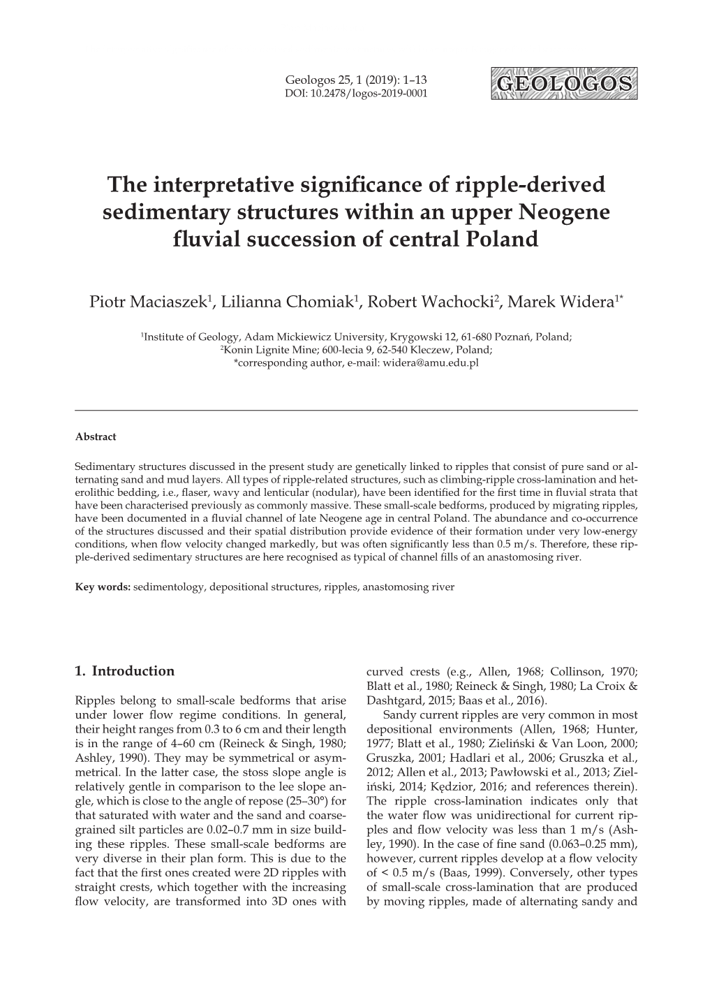 The Interpretative Significance of Ripple-Derived Sedimentary Structures Within an Upper Neogene Fluvial Succession