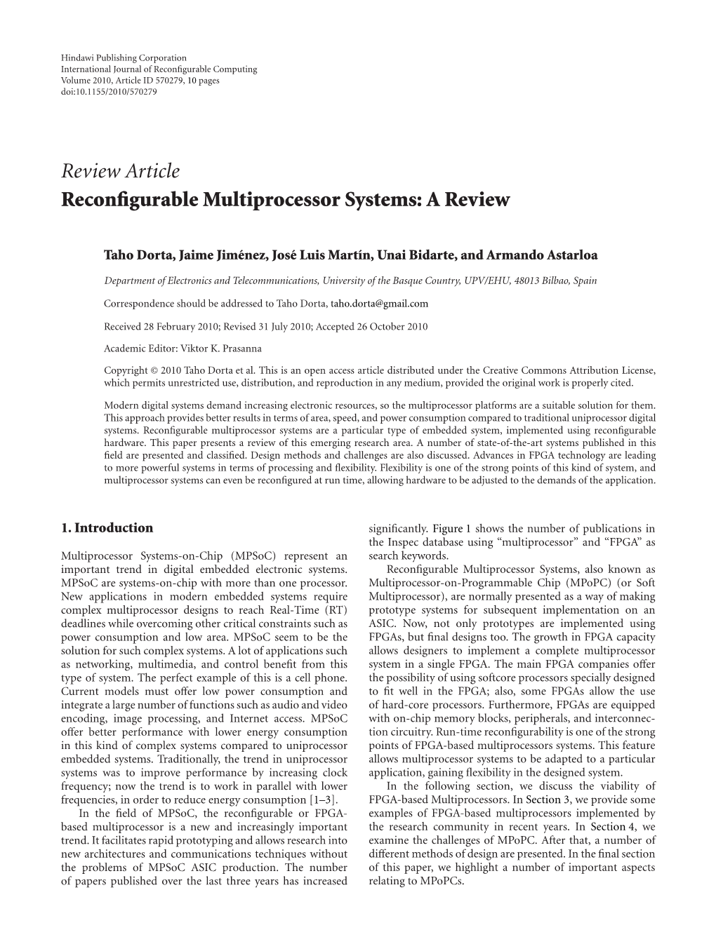 Reconfigurable Multiprocessor Systems: a Review