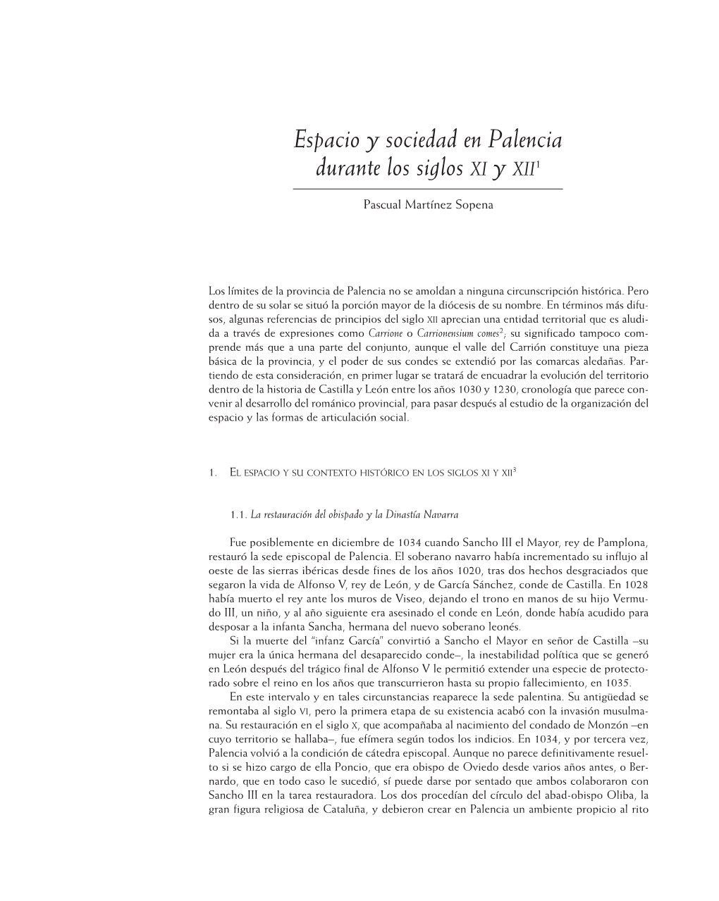 Espacio Y Sociedad En Palencia En Los Siglos XI Y