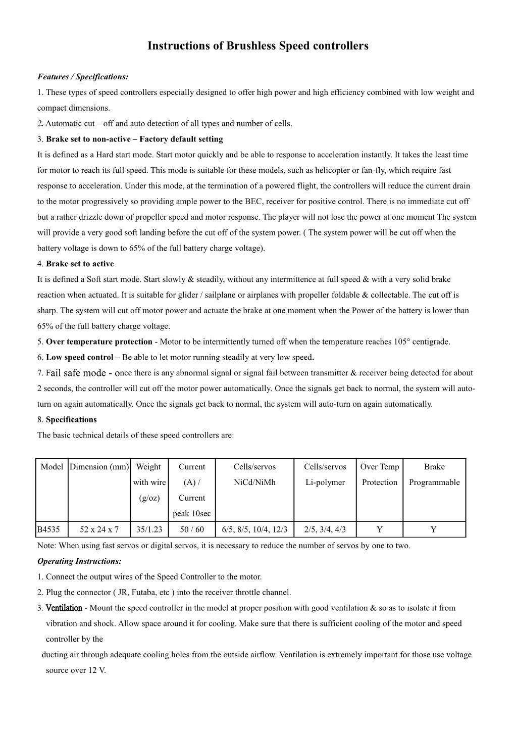 Instruction of Novatech Speed Controller