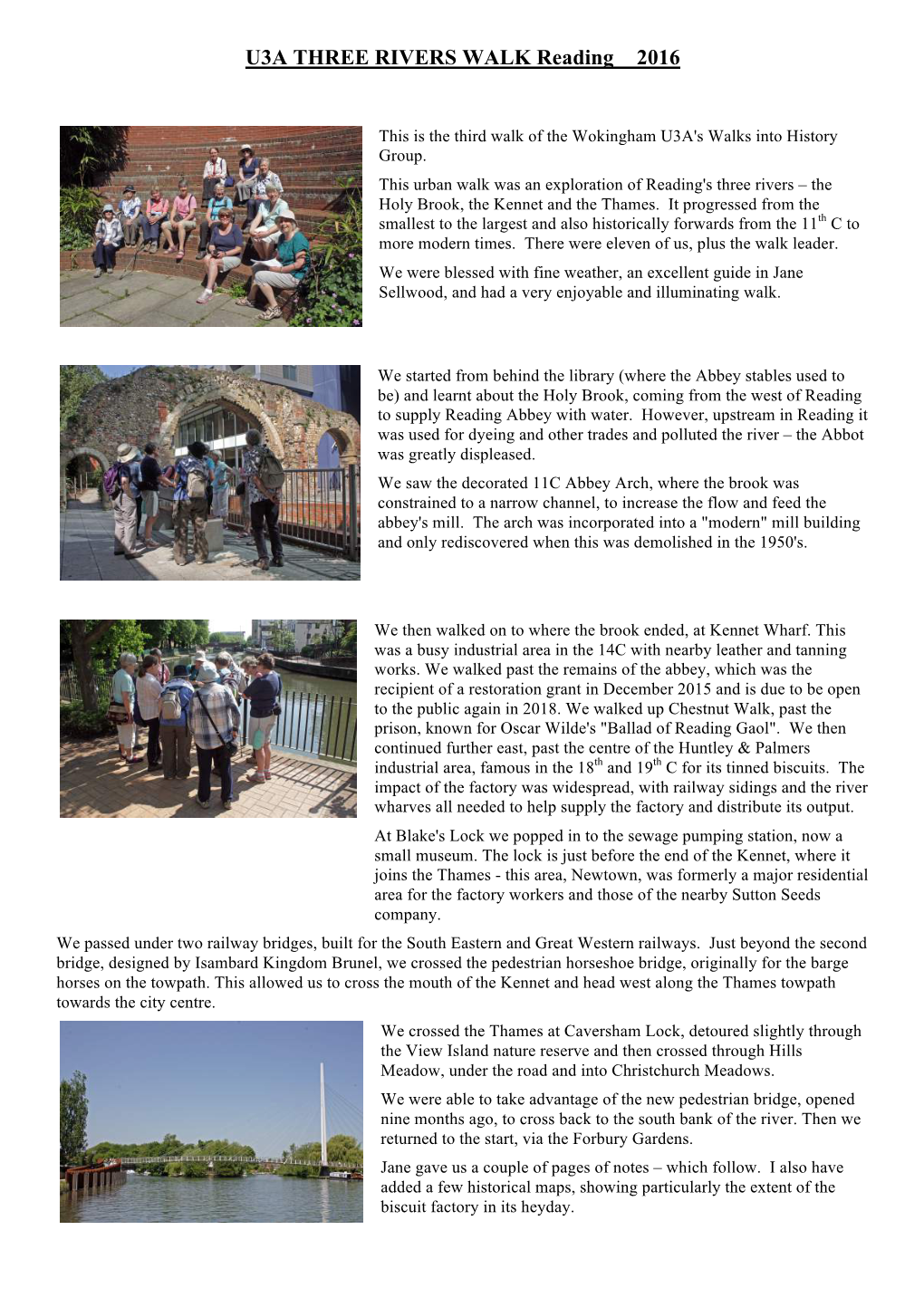 U3A THREE RIVERS WALK Reading 2016