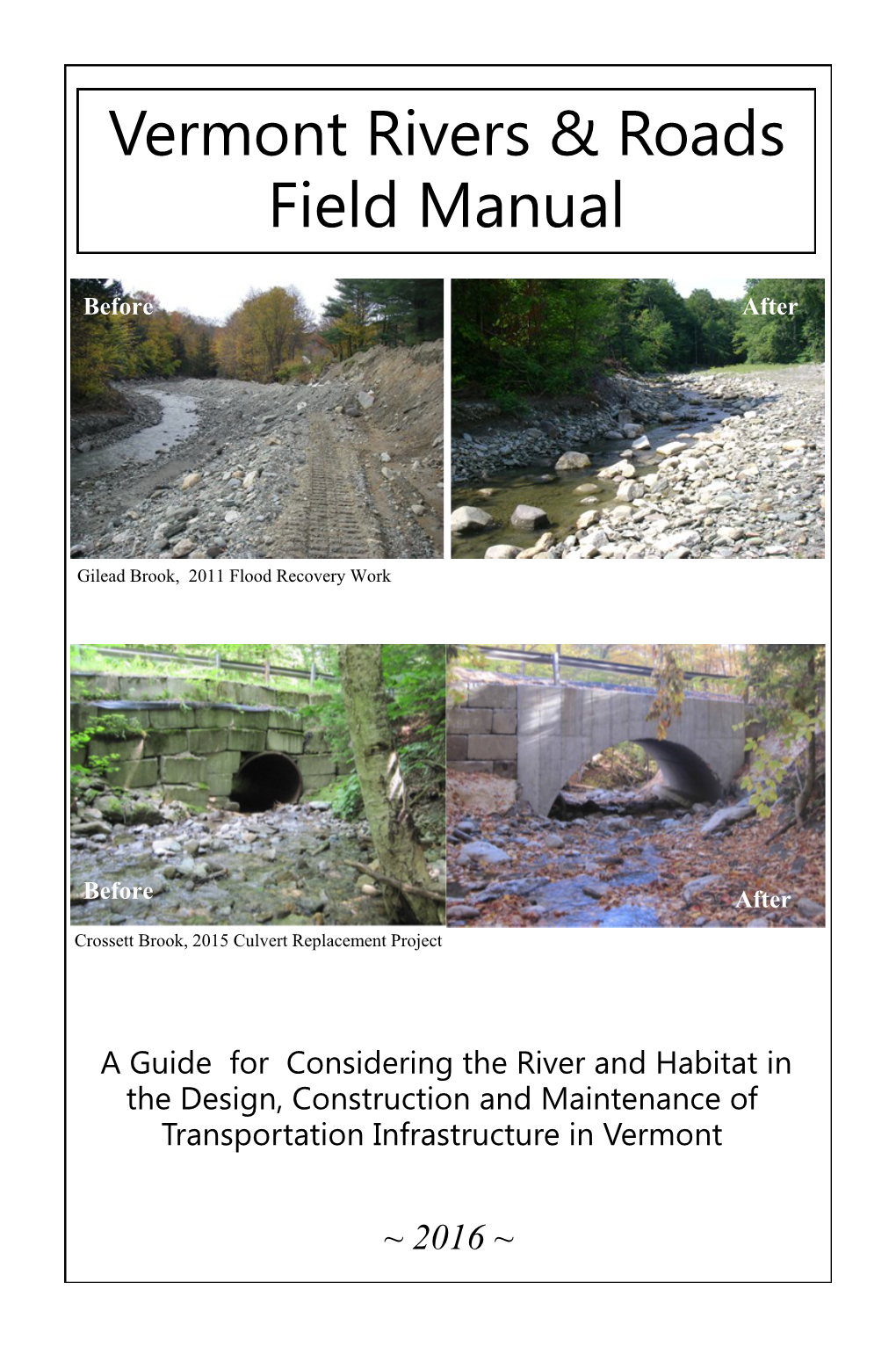 Vermont Rivers & Roads Field Manual