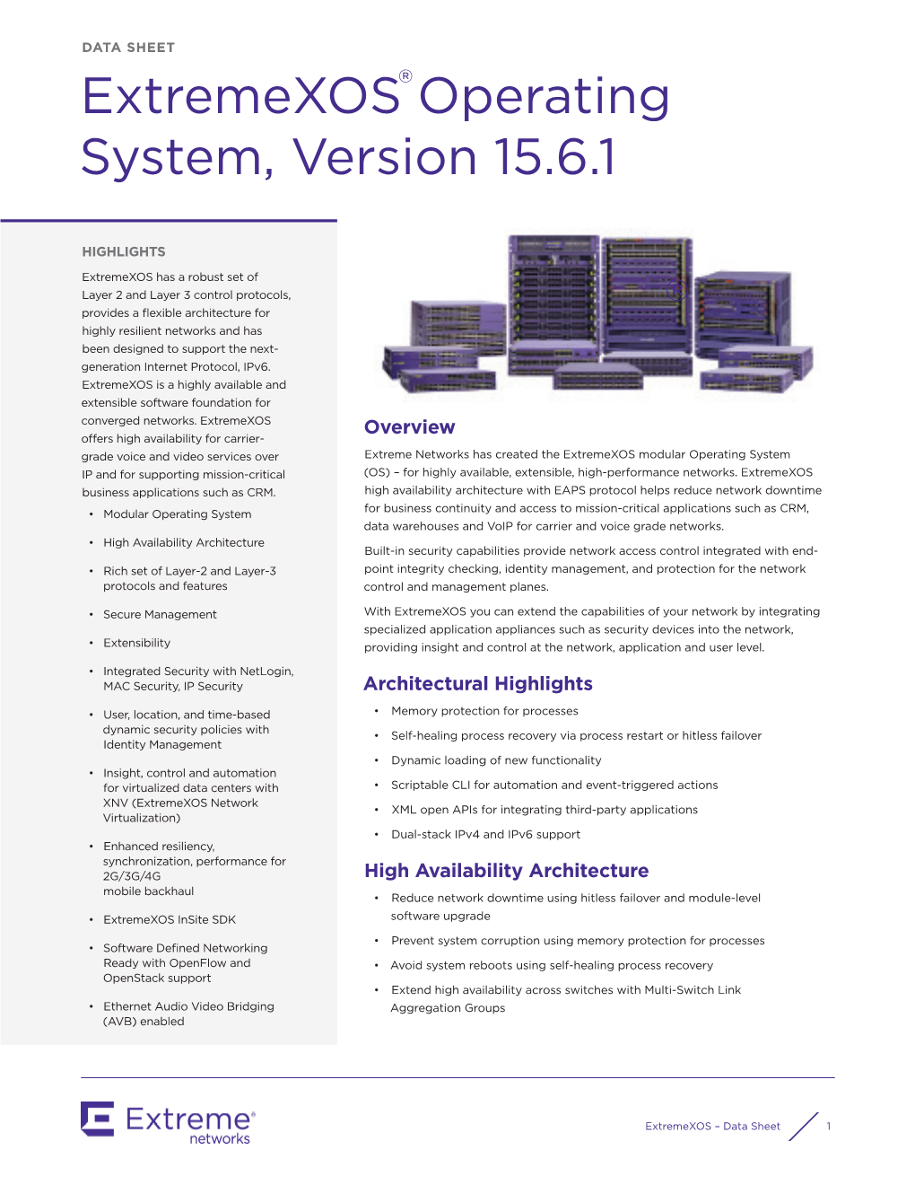 Extremexos Operating System, Version 15.6.1