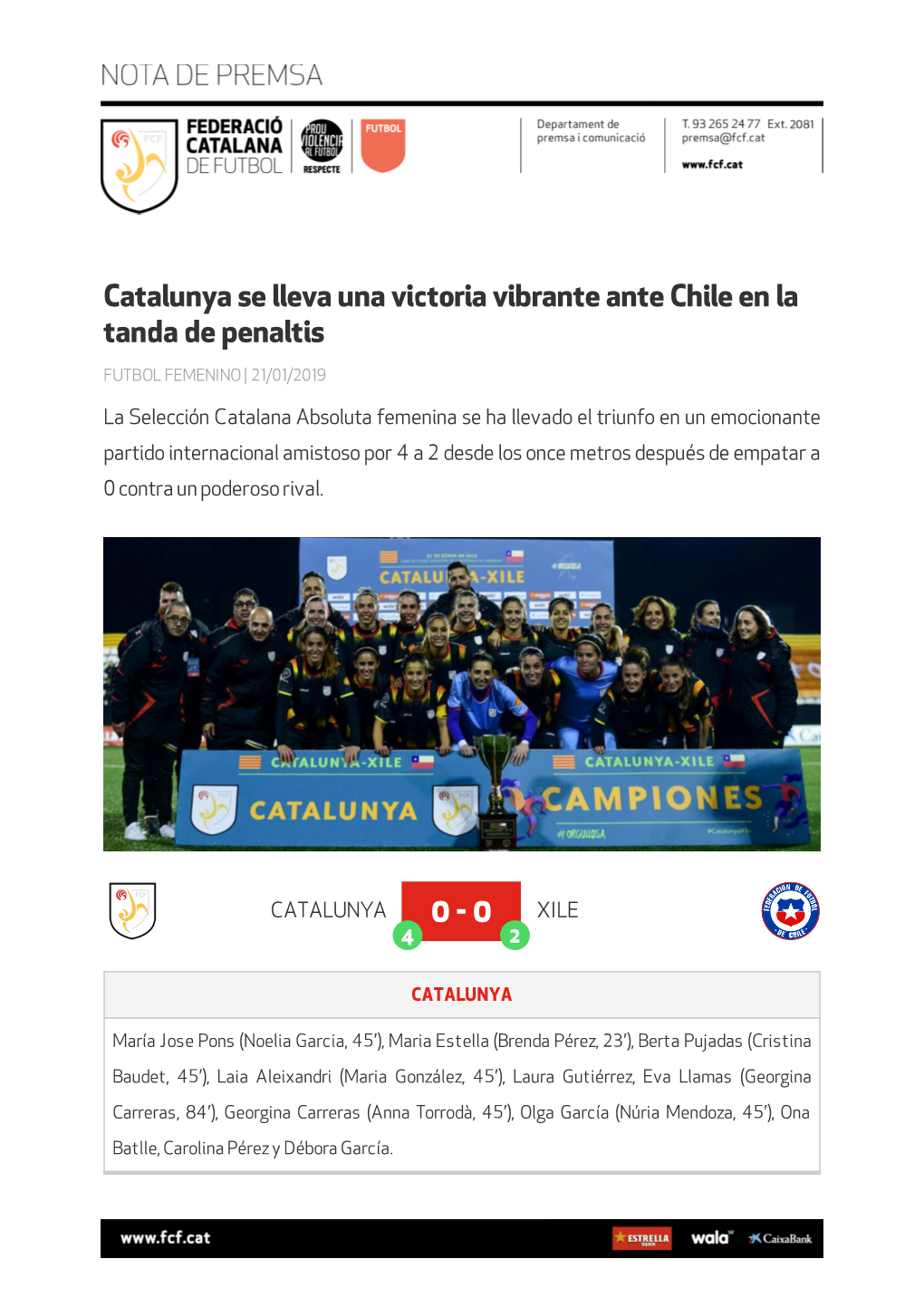 Catalunya Se Lleva Una Victoria Vibrante Ante Chile En La Tanda De Penaltis