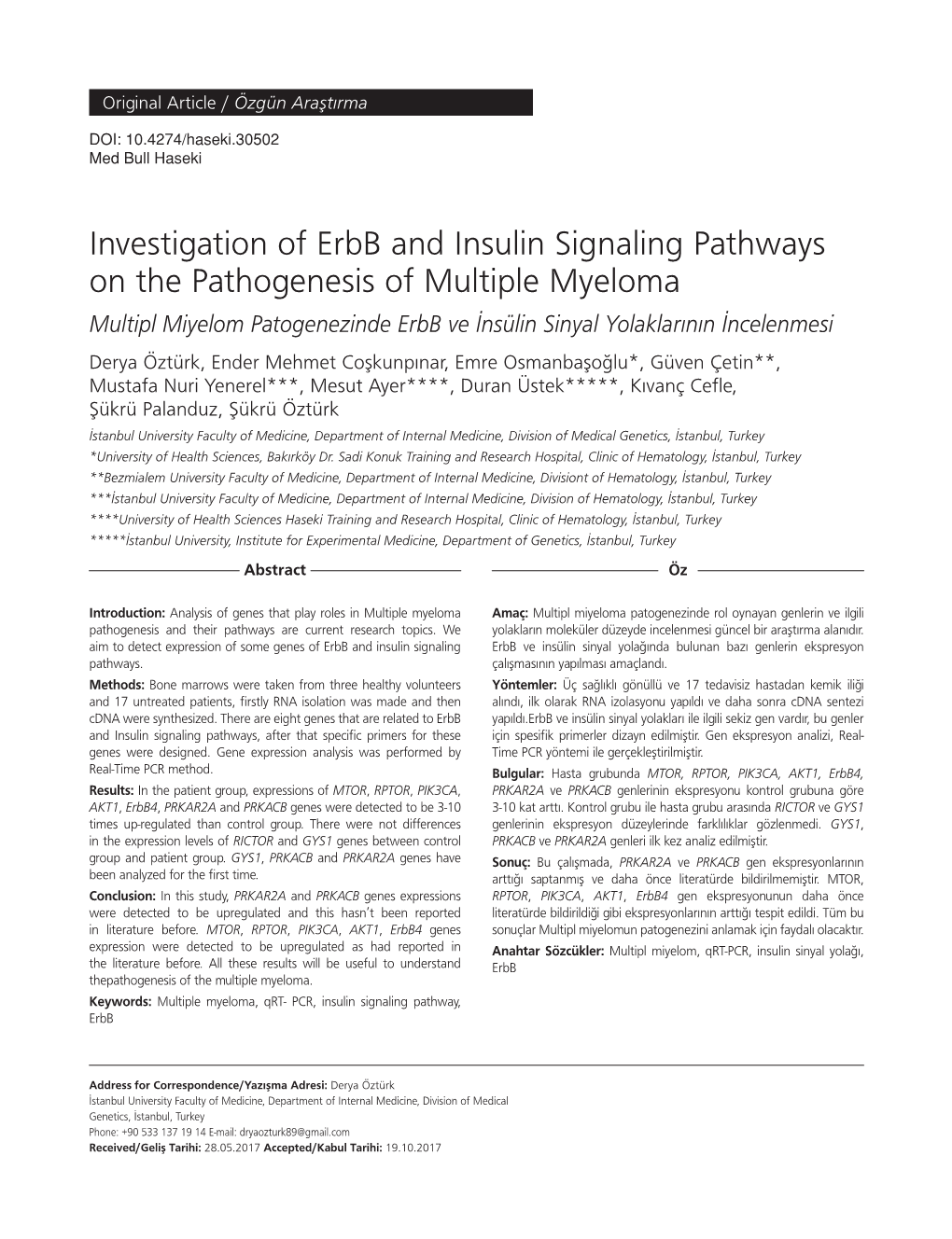 Investigation of Erbb and Insulin Signaling Pathways on The