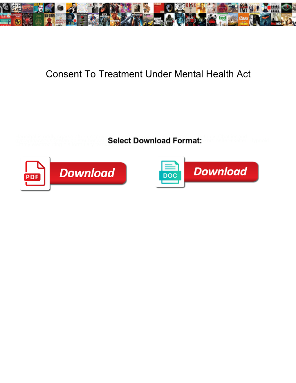 Consent to Treatment Under Mental Health Act