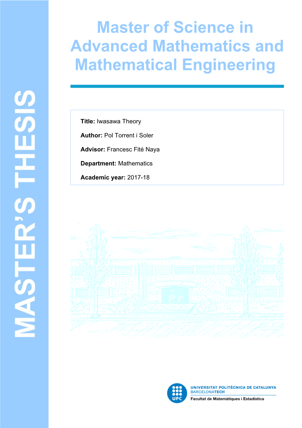Master of Science in Advanced Mathematics and Mathematical Engineering