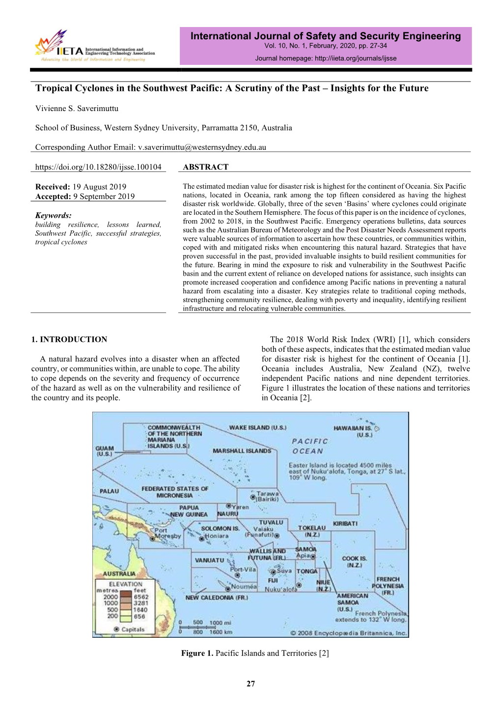 Tropical Cyclones in the Southwest Pacific: a Scrutiny of the Past – Insights for the Future