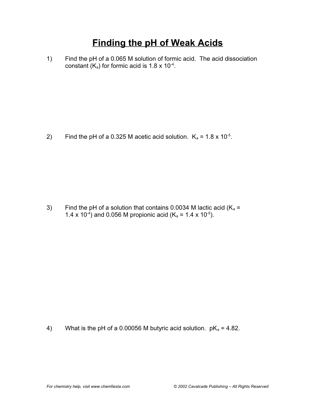 Finding the Ph of Weak Acids s1