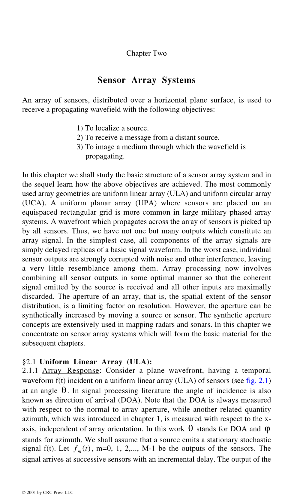 Chapter 02: Sensor Array Systems