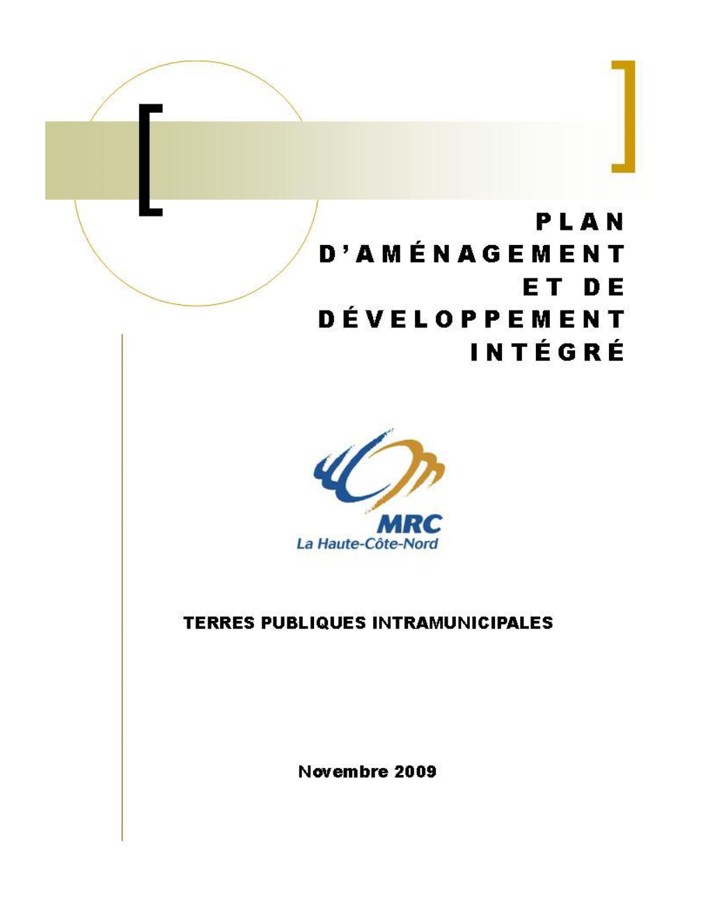 Plan D'aménagement Et De Développement Intégré