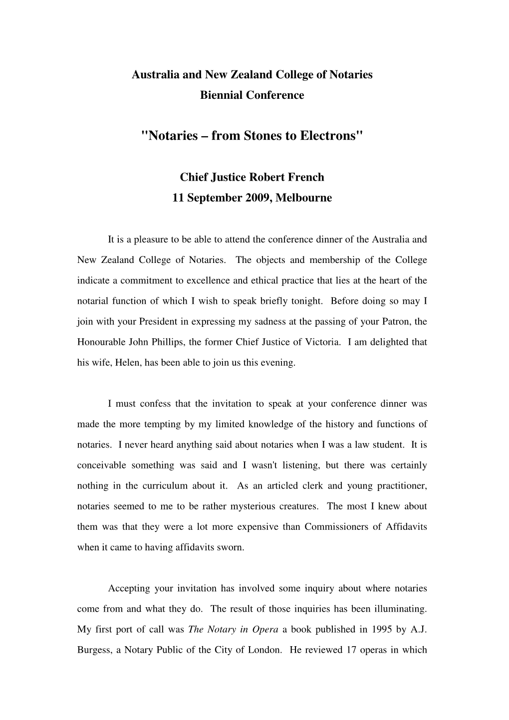 "Notaries – from Stones to Electrons"