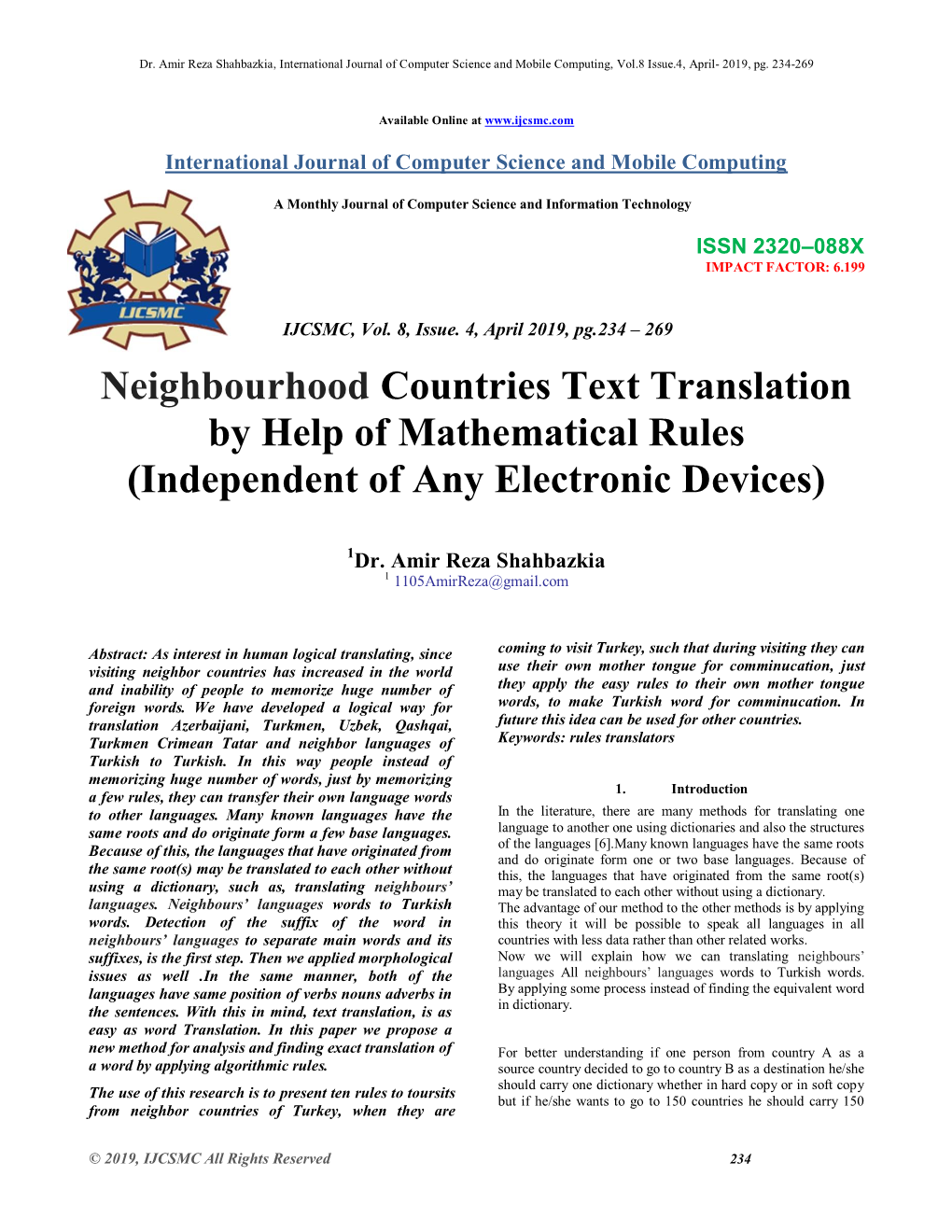 Neighbourhood Countries Text Translation by Help of Mathematical Rules (Independent of Any Electronic Devices)