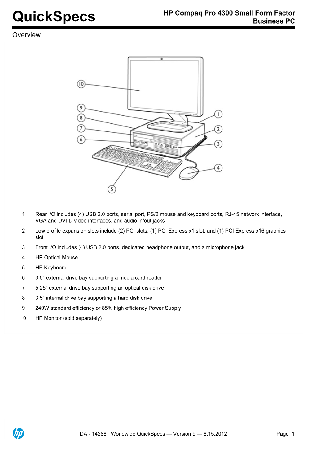 HP Compaq Pro 4300 Small Form Factor Business PC