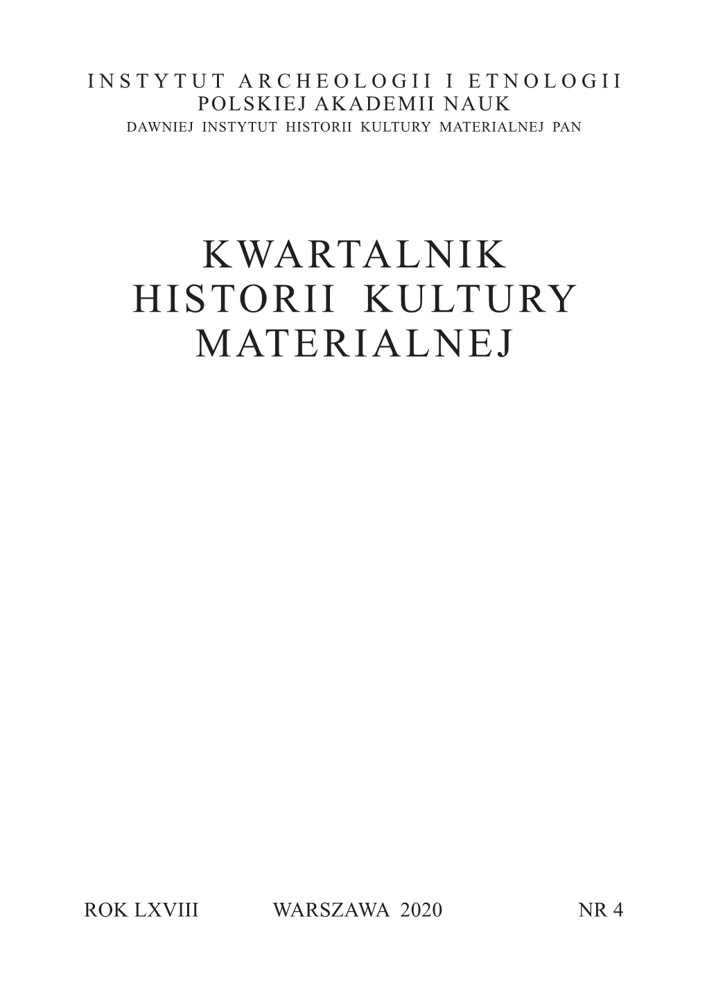 Kwartalnik Historii Kultury Materialnej