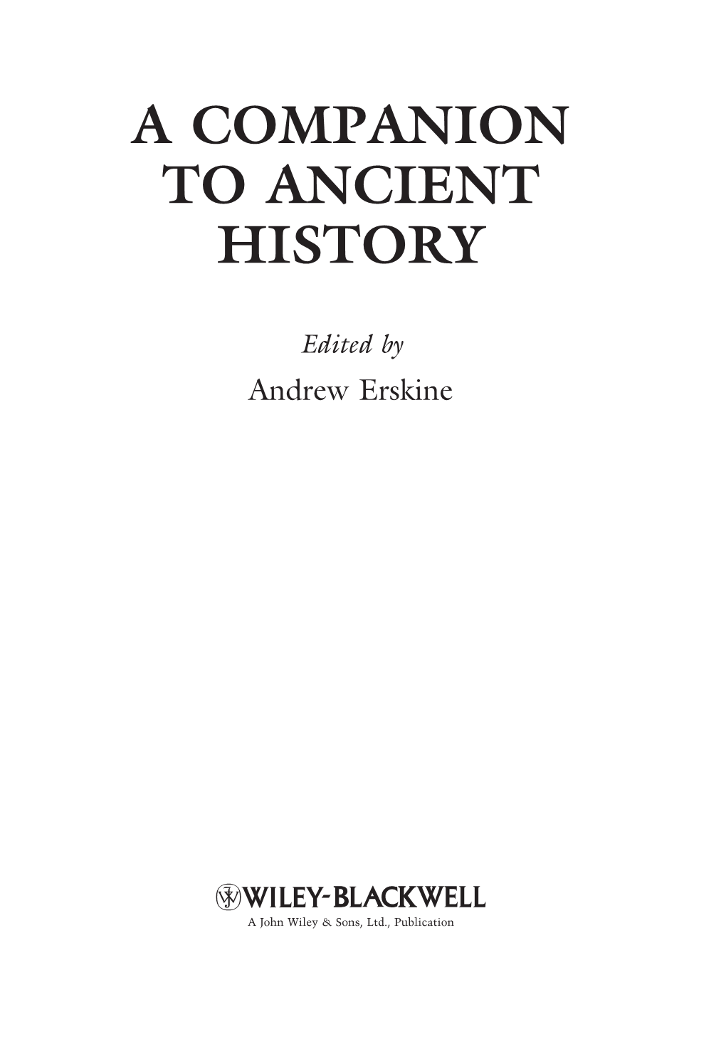 A Companion to Ancient History