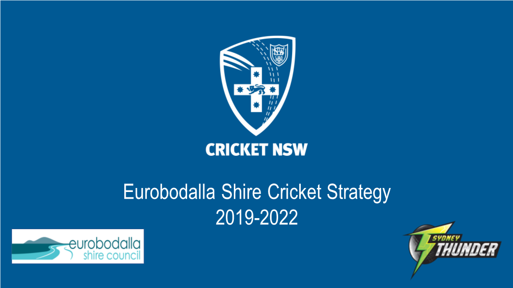 Eurobodalla Shire Cricket Strategy 2019-2022 Introduction