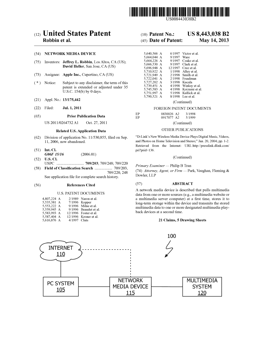 (12) United States Patent (10) Patent No.: US 8.443,038 B2 Robbin Et Al