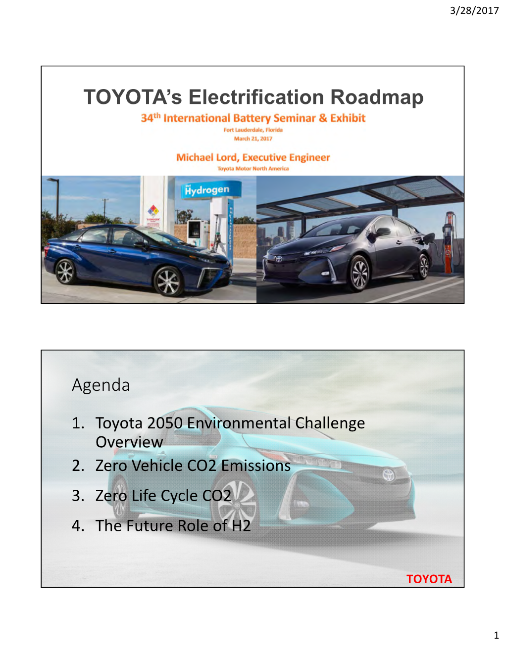 TOYOTA's Electrification Roadmap