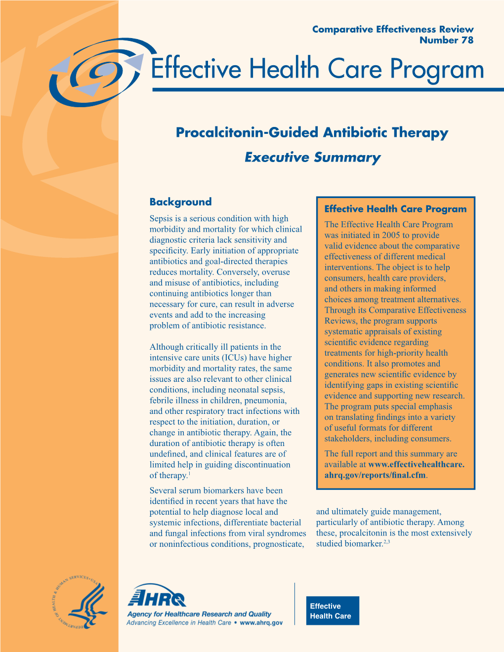 Procalcitonin-Guided Antibiotic Therapy Executive Summary