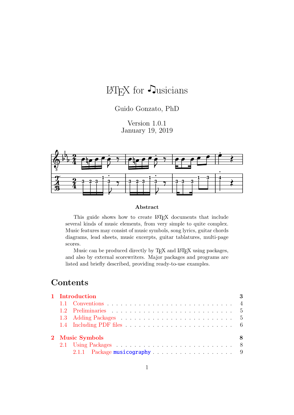 LATEX for Usicians Guido Gonzato, Phd Version 1.0.1 January 19, 2019