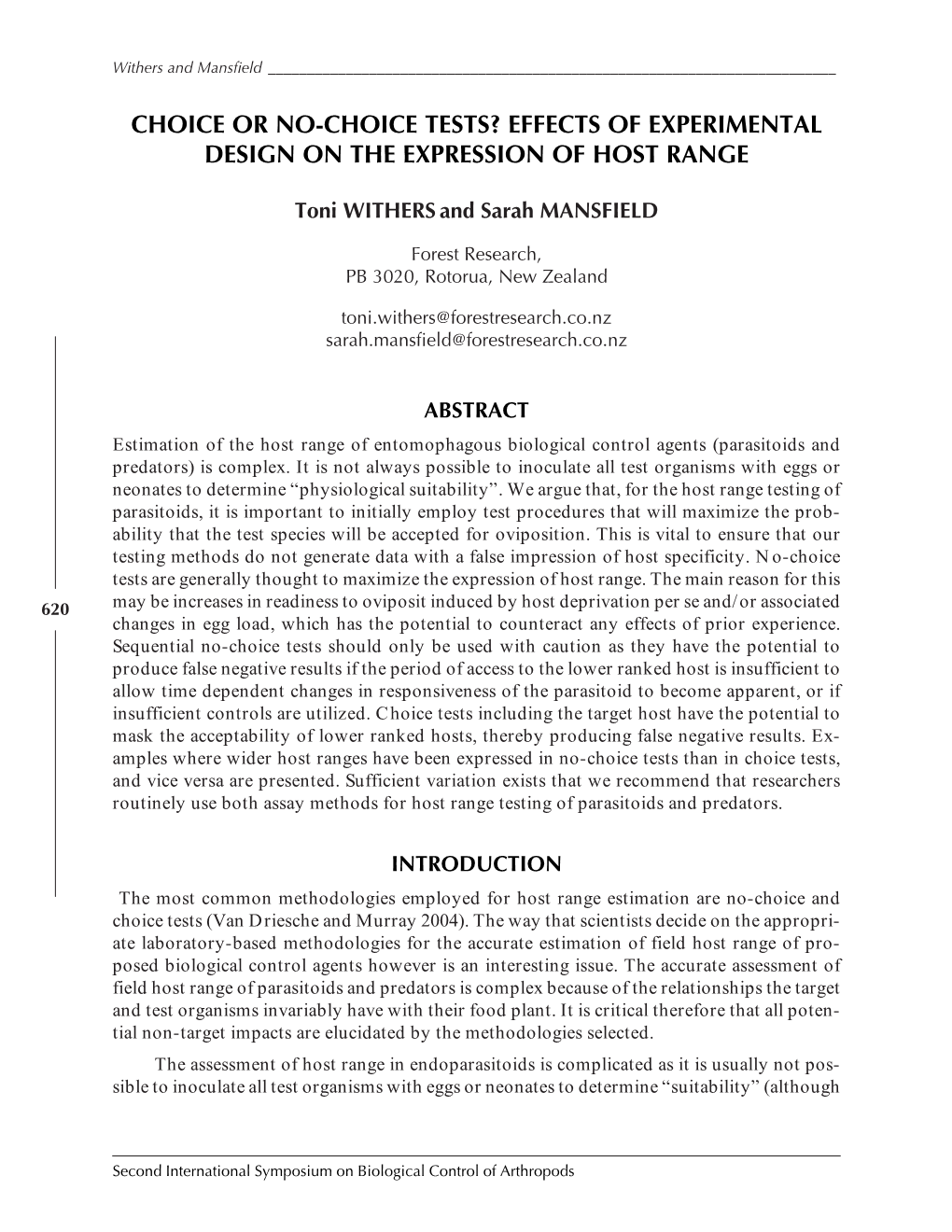 Predicting Natural Enemy Host Ranges: Strengths And