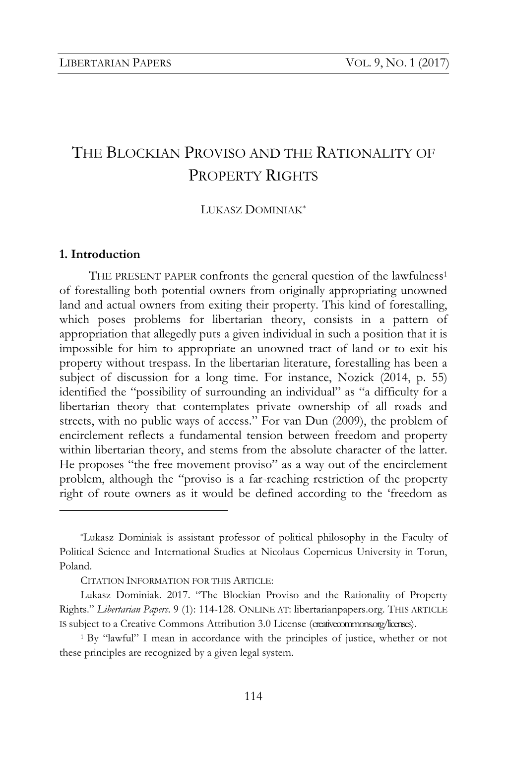 The Blockian Proviso and the Rationality of Property Rights