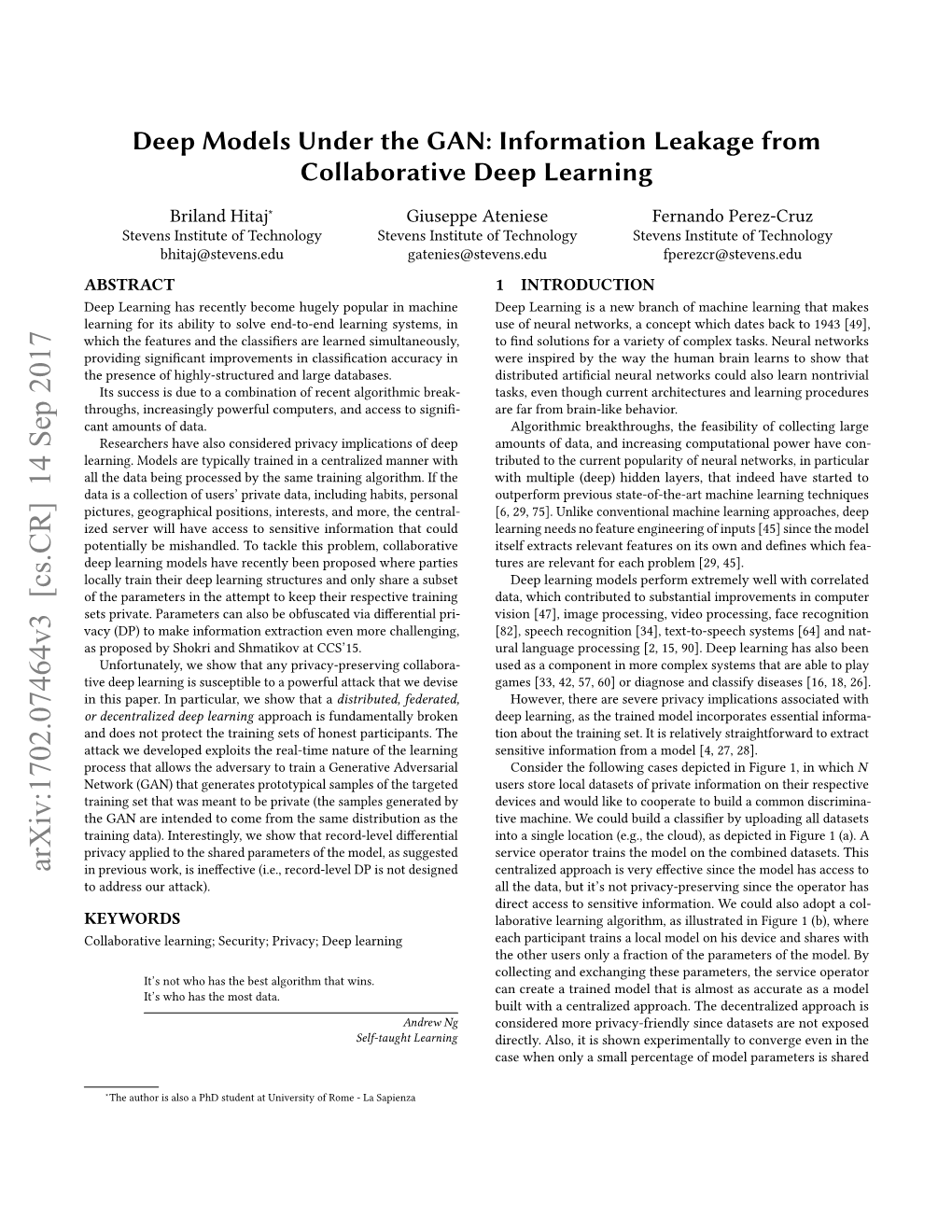 Deep Models Under the GAN: Information Leakage from Collaborative Deep Learning