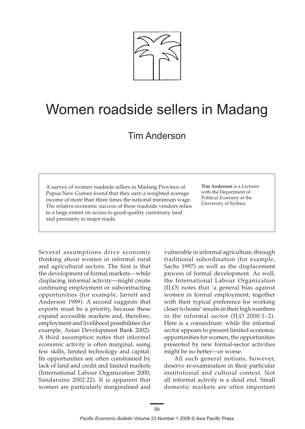 Women Roadside Sellers in Madang