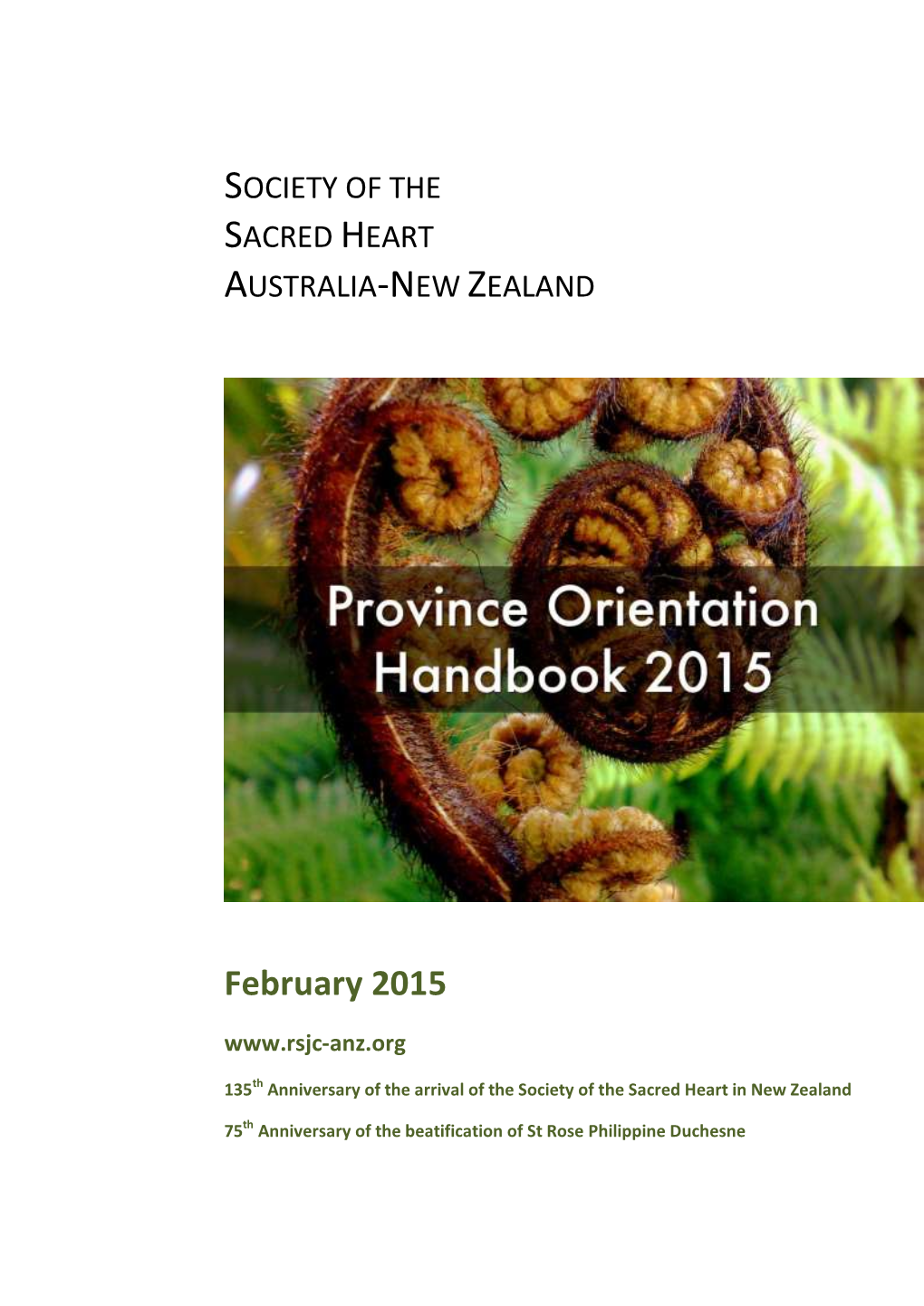 Province Orientation Handbook 2015