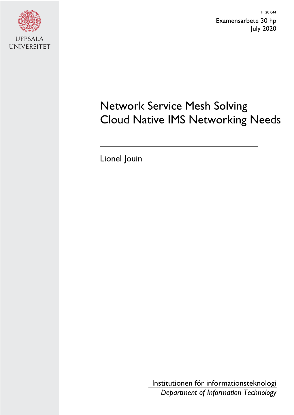 Network Service Mesh Solving Cloud Native IMS Networking Needs