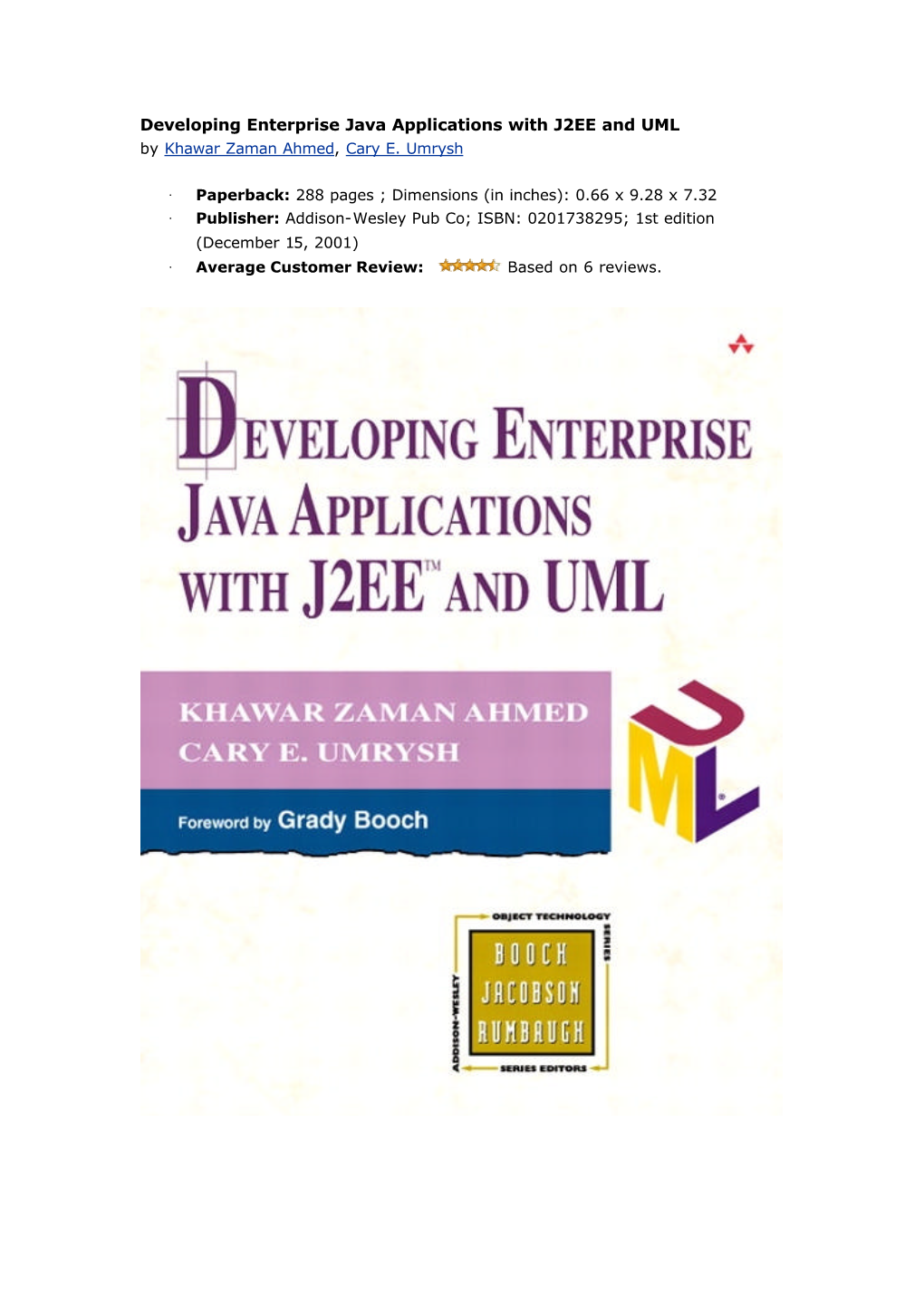 Developing.Enterprise Java Applications with J2EE and UML.Pdf