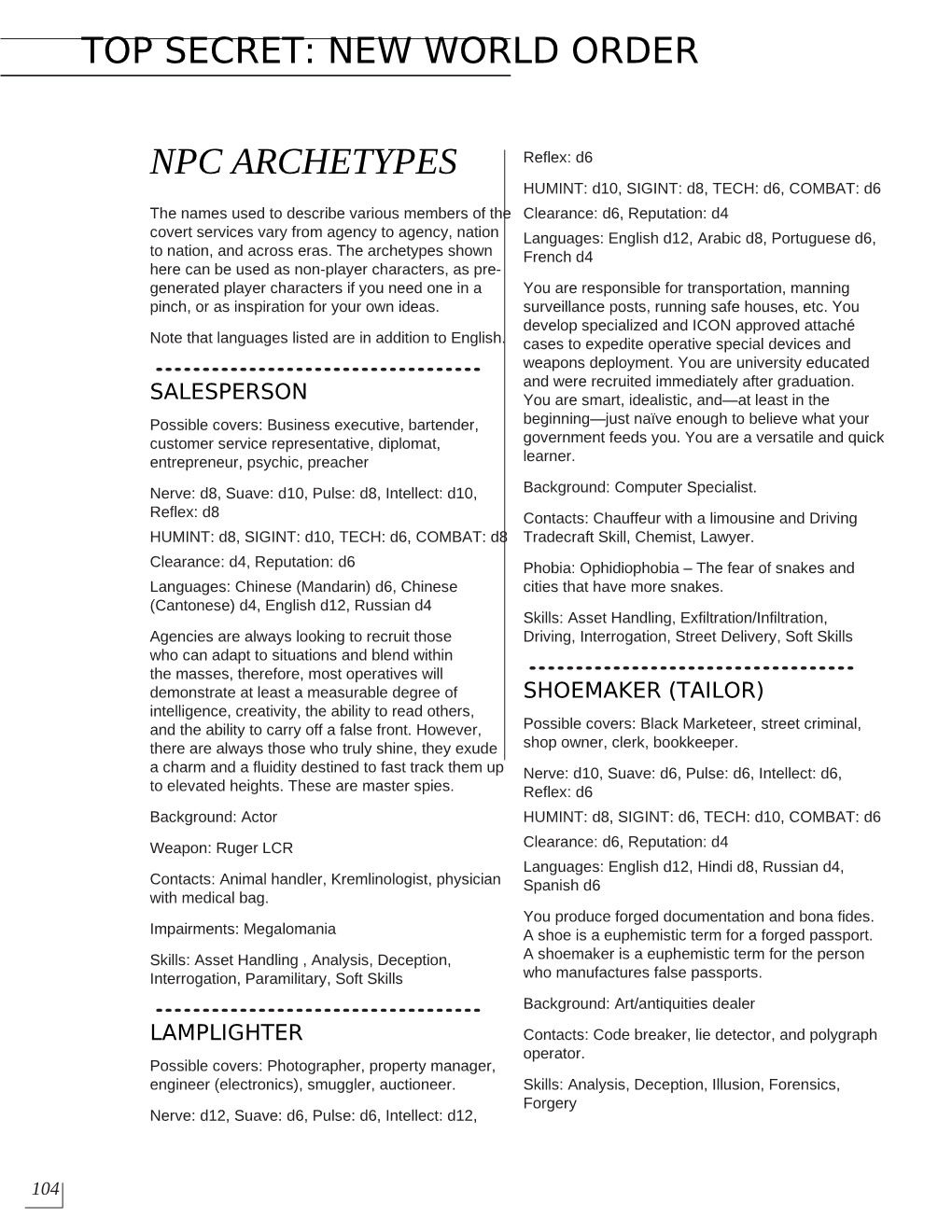 Npc Archetypes