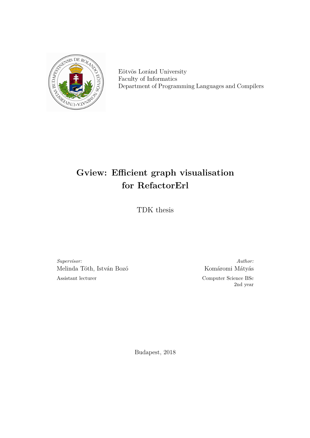 Efficient Graph Visualisation for Refactorerl