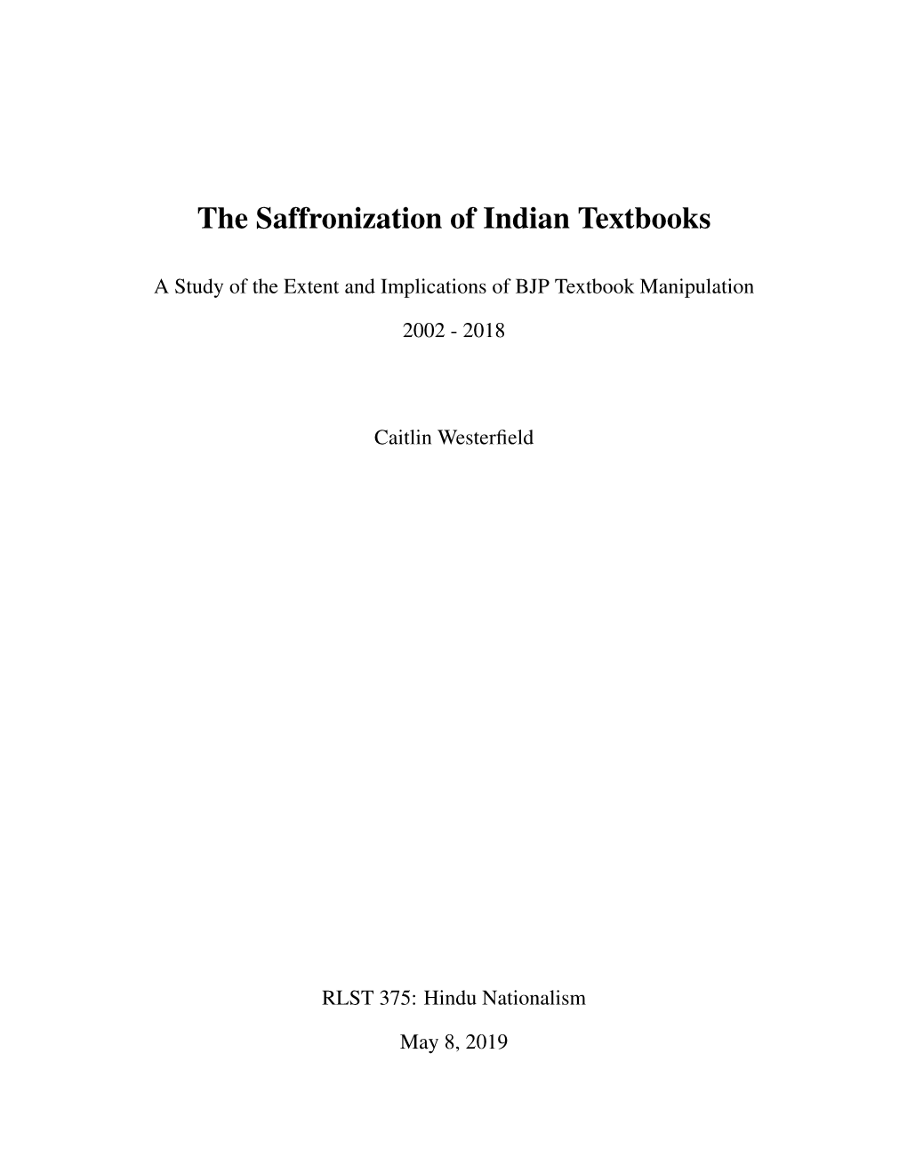 The Saffronization of Indian Textbooks
