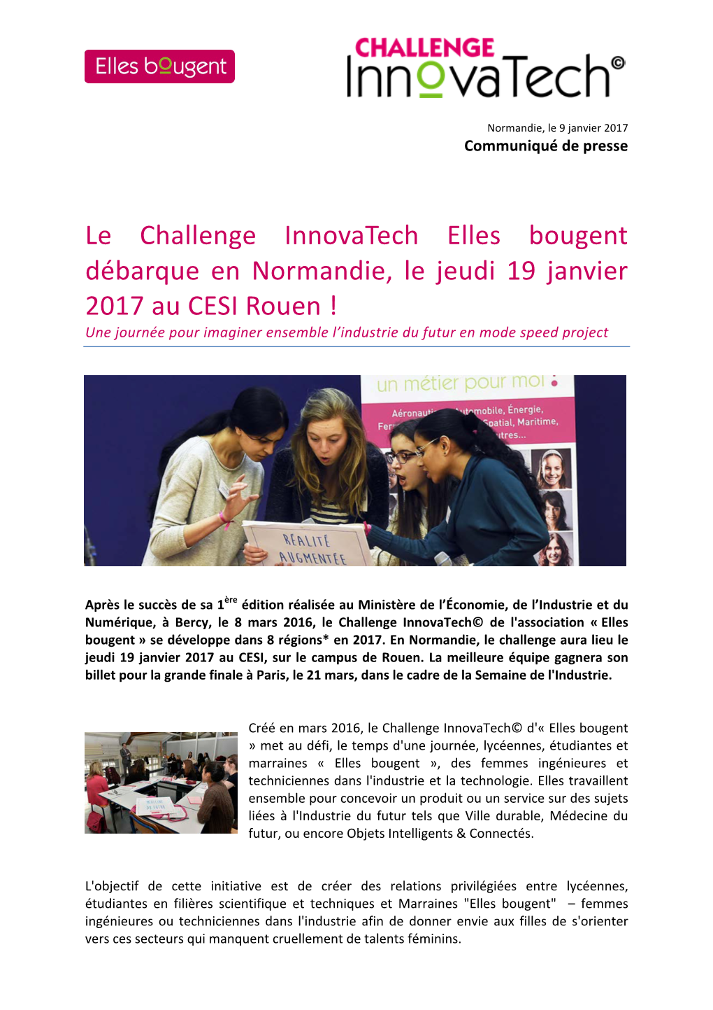 Le Challenge Innovatech Elles Bougent