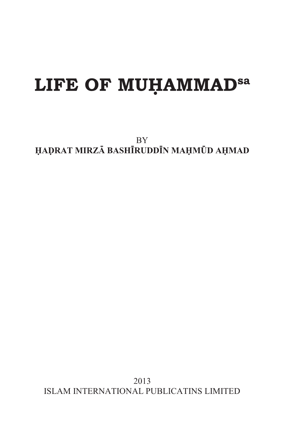 LIFE of Muhammadsa